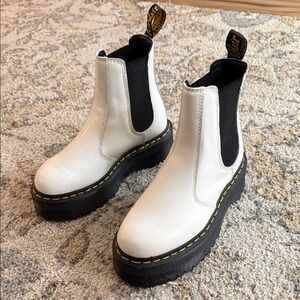 Dr. Martens White and Black Platform Boots